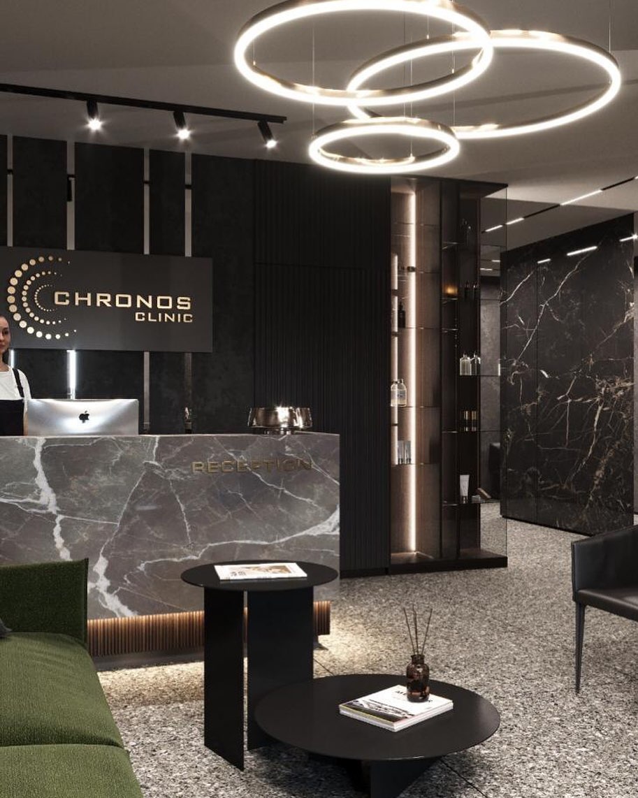 Ресепшен Chronos Clinic — интерьер клиники